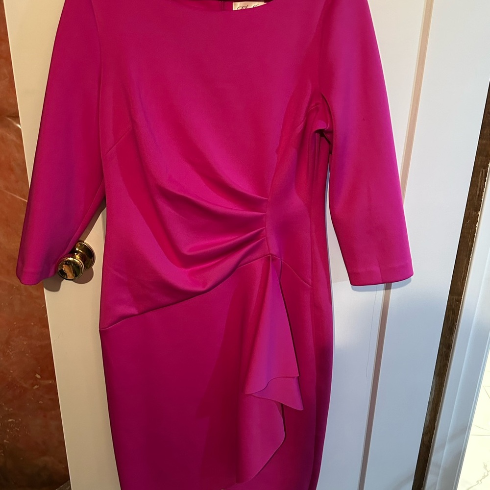 Eliza J Radiant Pink Long Sleeve Dress